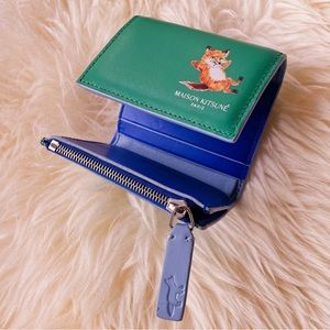 Maison Kitsuné Green Chillax Fox Wallet